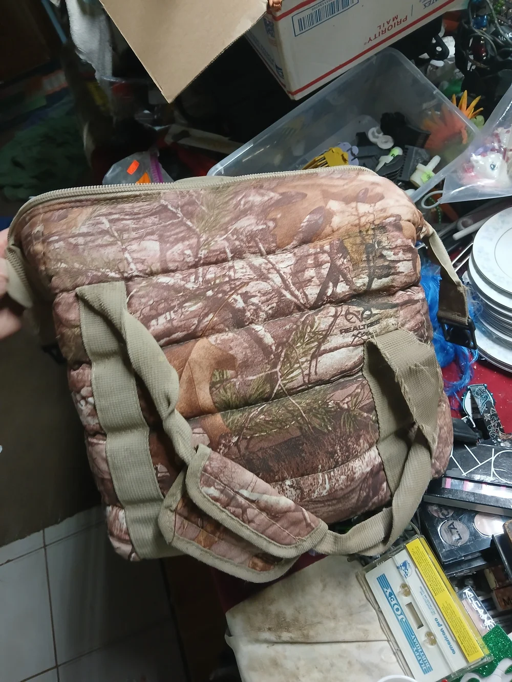 TransCanada canvas duffel bag features a camouflage pattern Insulated